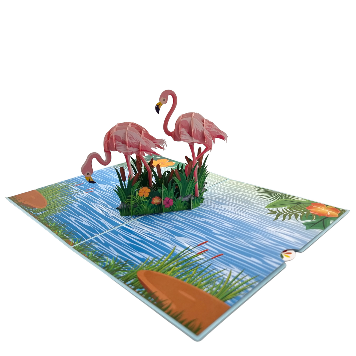 Pink Flamingos Pop Up Card