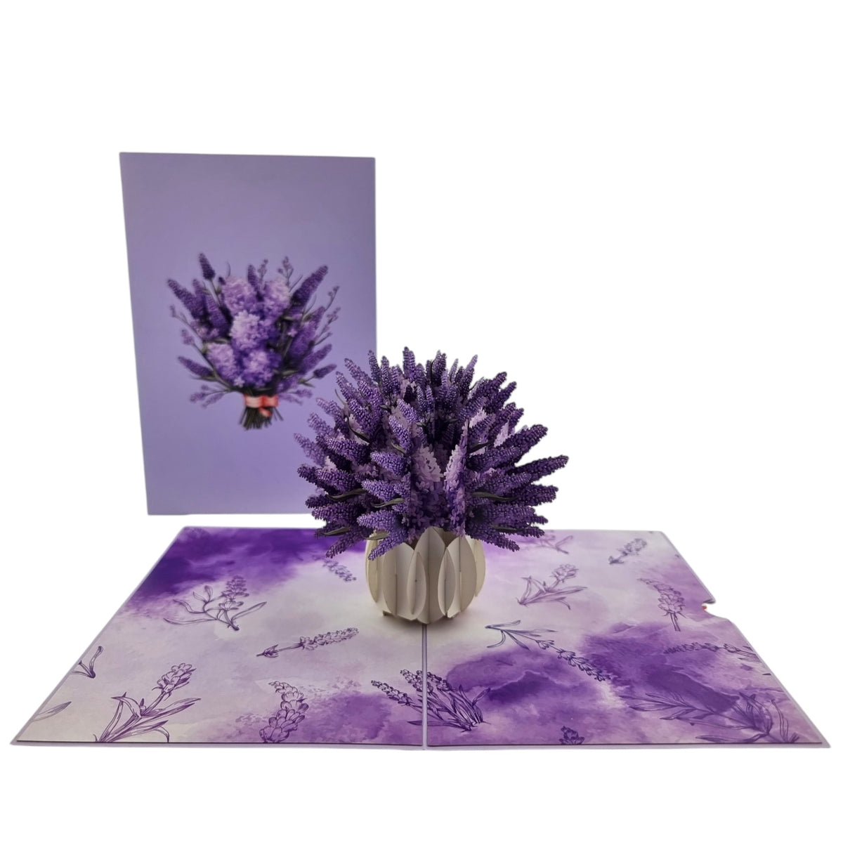 Lavender Vase Pop Up Card