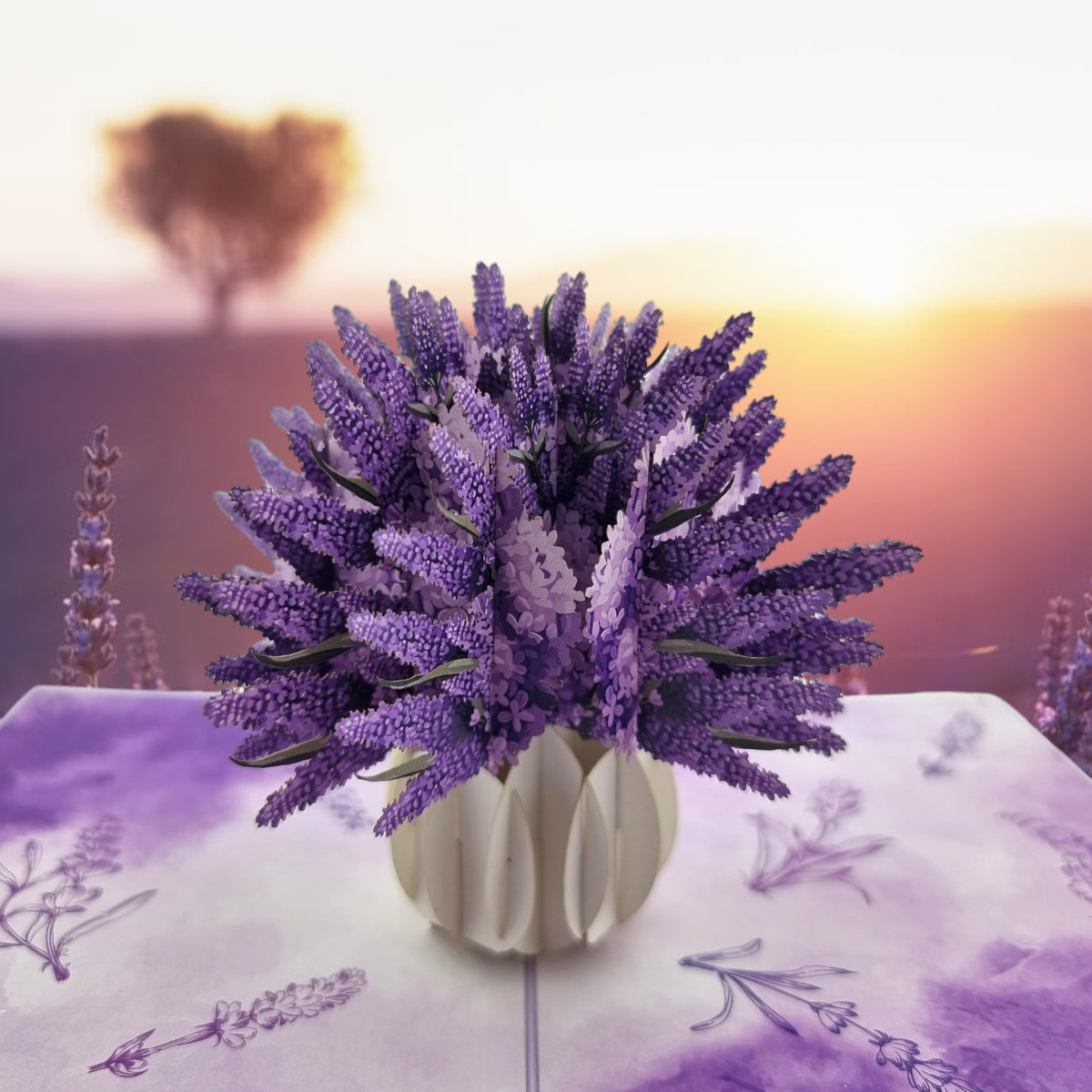 Lavender Vase Pop Up Card