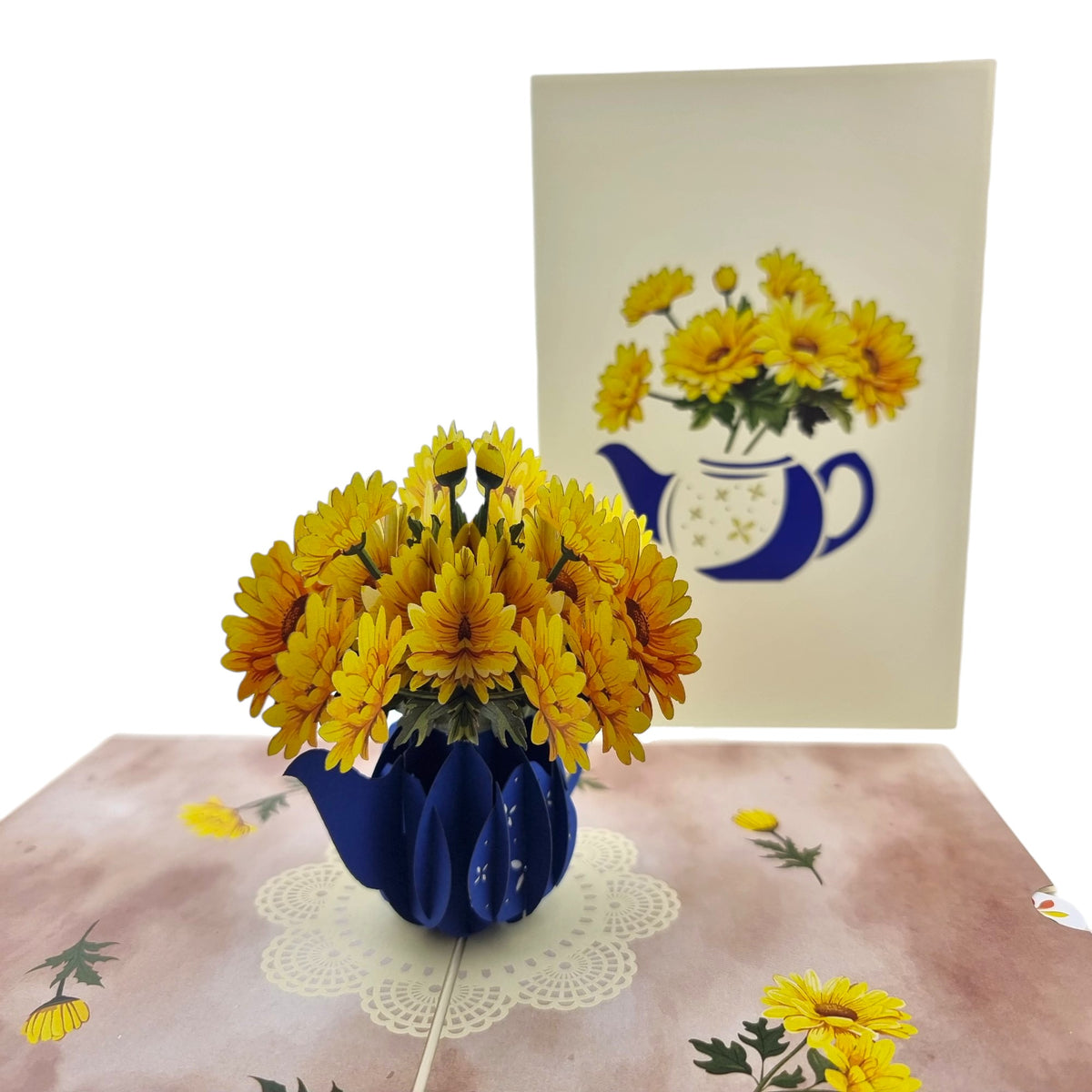 Daisies in a Teapot Pop Up Card