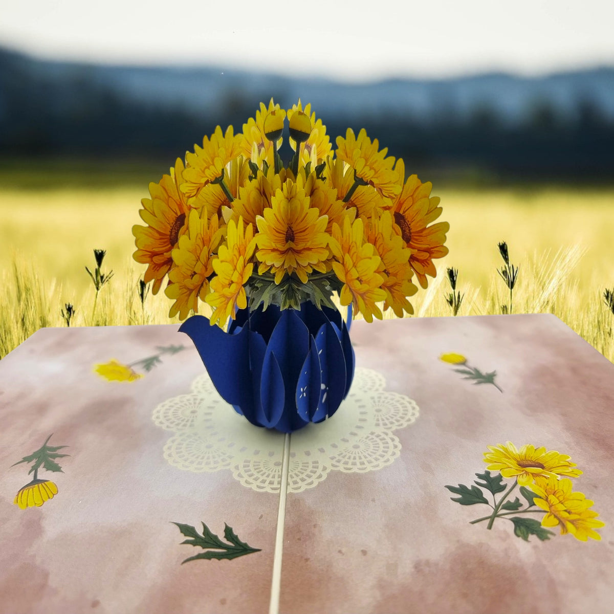 Daisies in a Teapot Pop Up Card