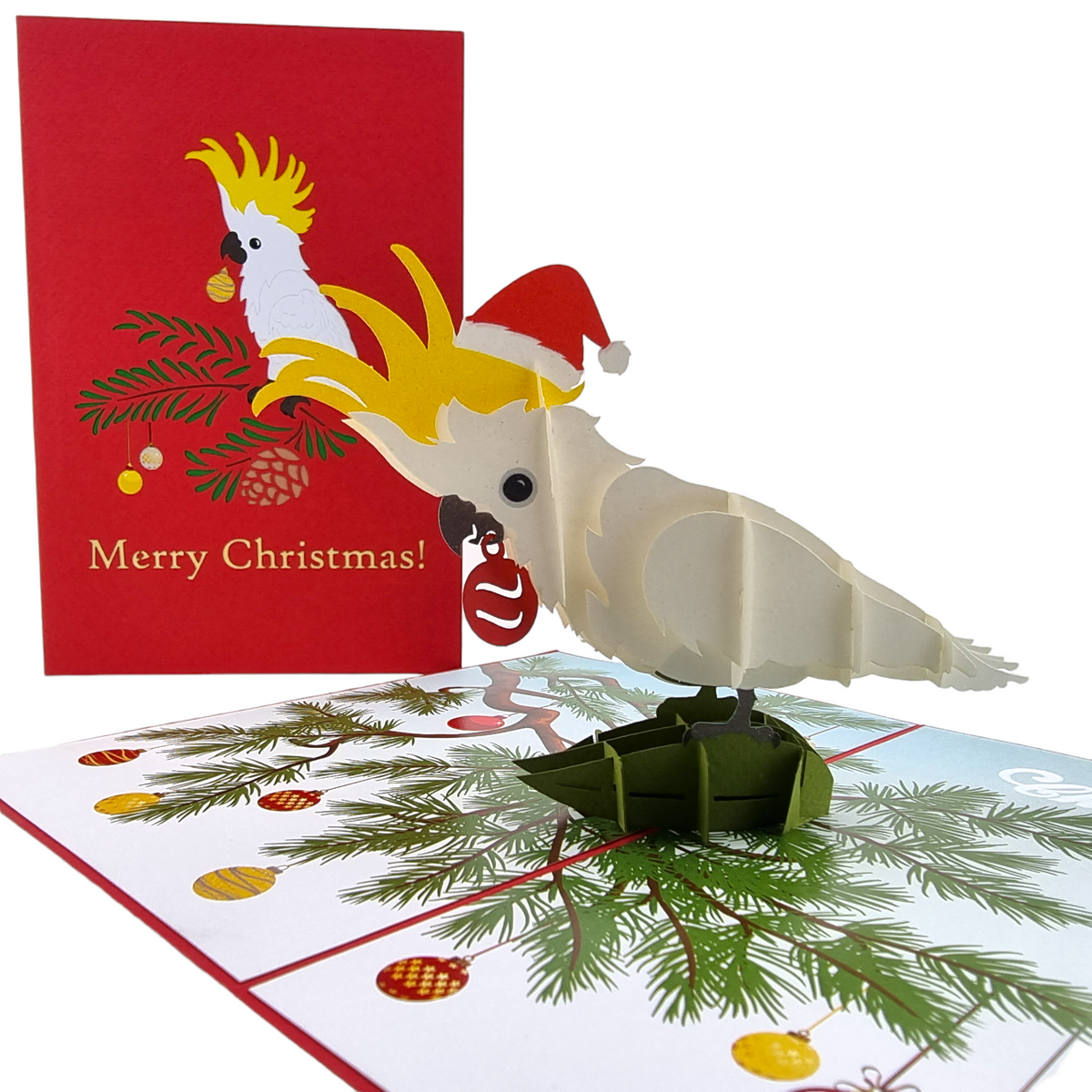 Christmas Cockatoo Pop Up Card