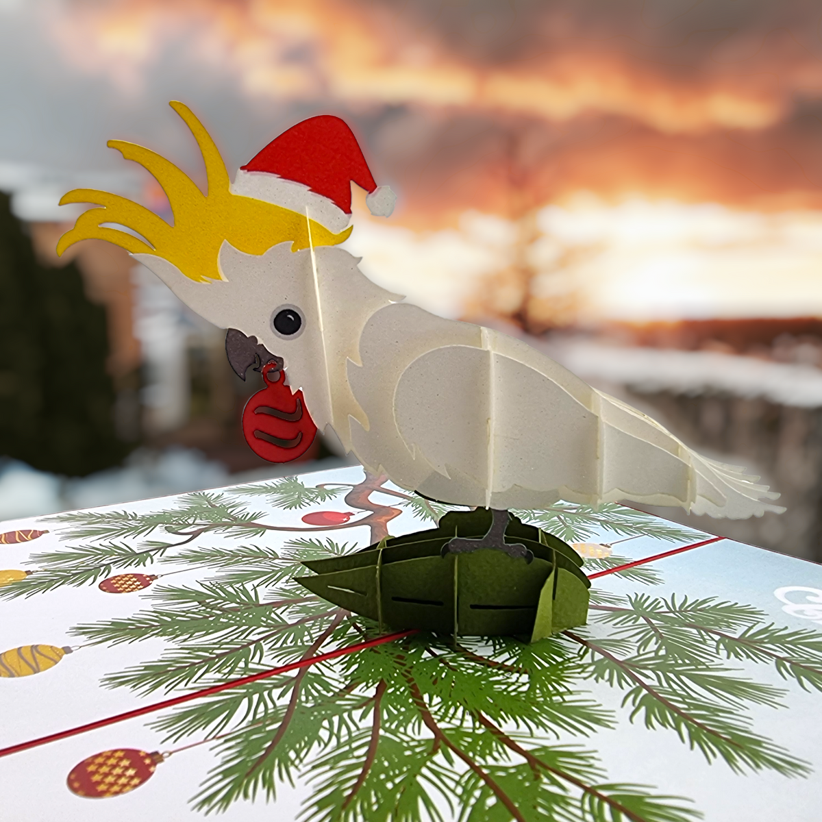 Christmas Cockatoo Pop Up Card