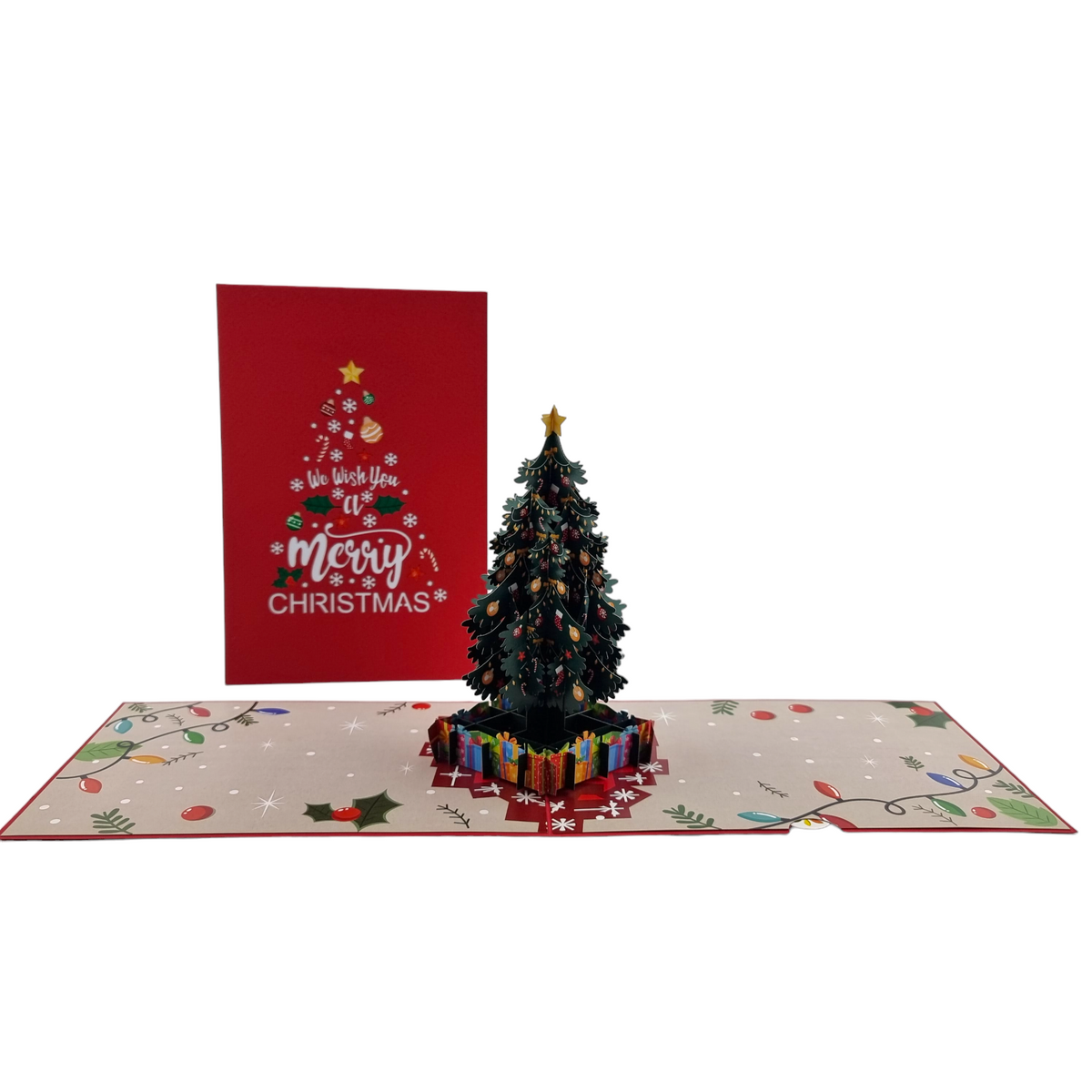 Christmas Tree with presents Pop Up Card