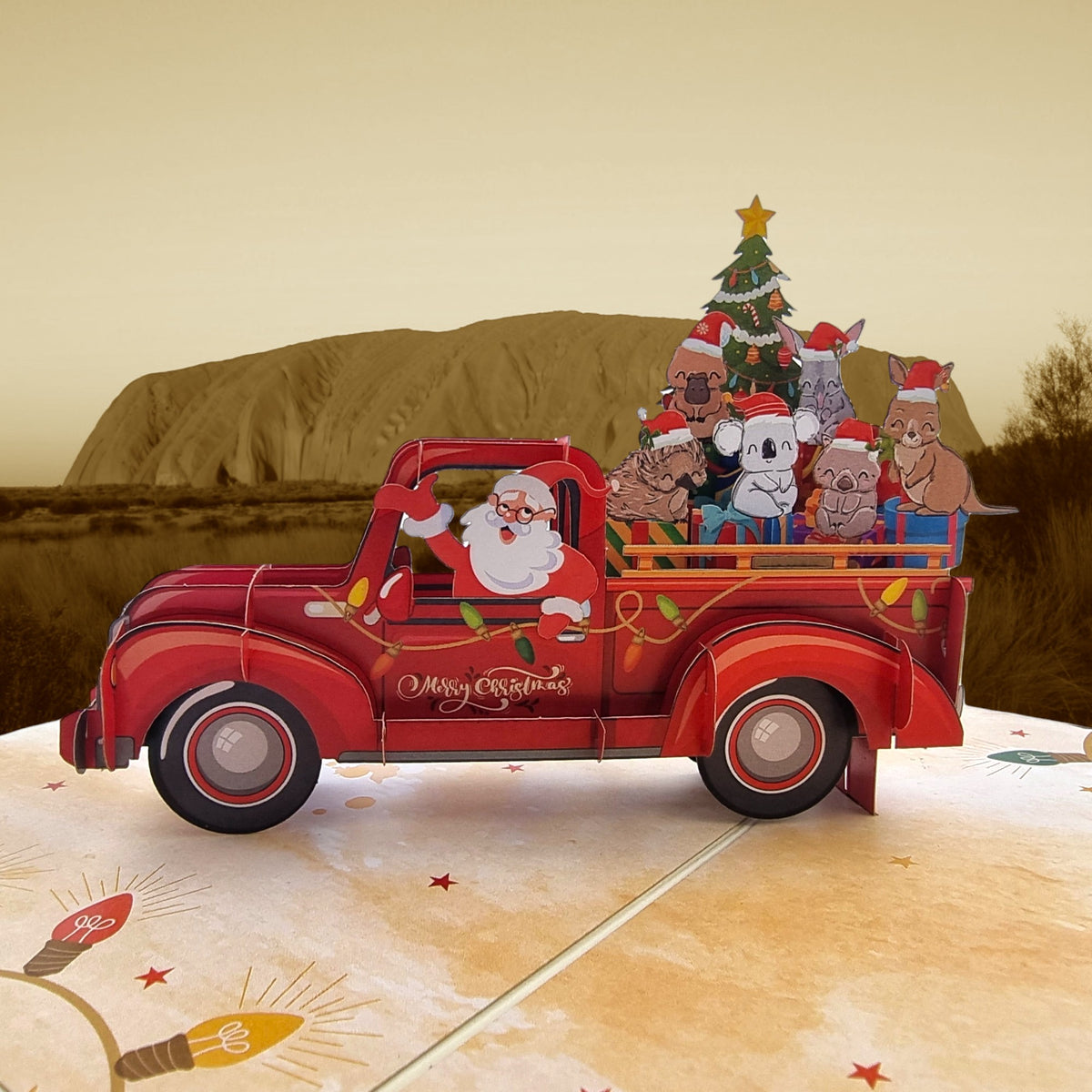 Santa's Christmas Ute Pop Up Card