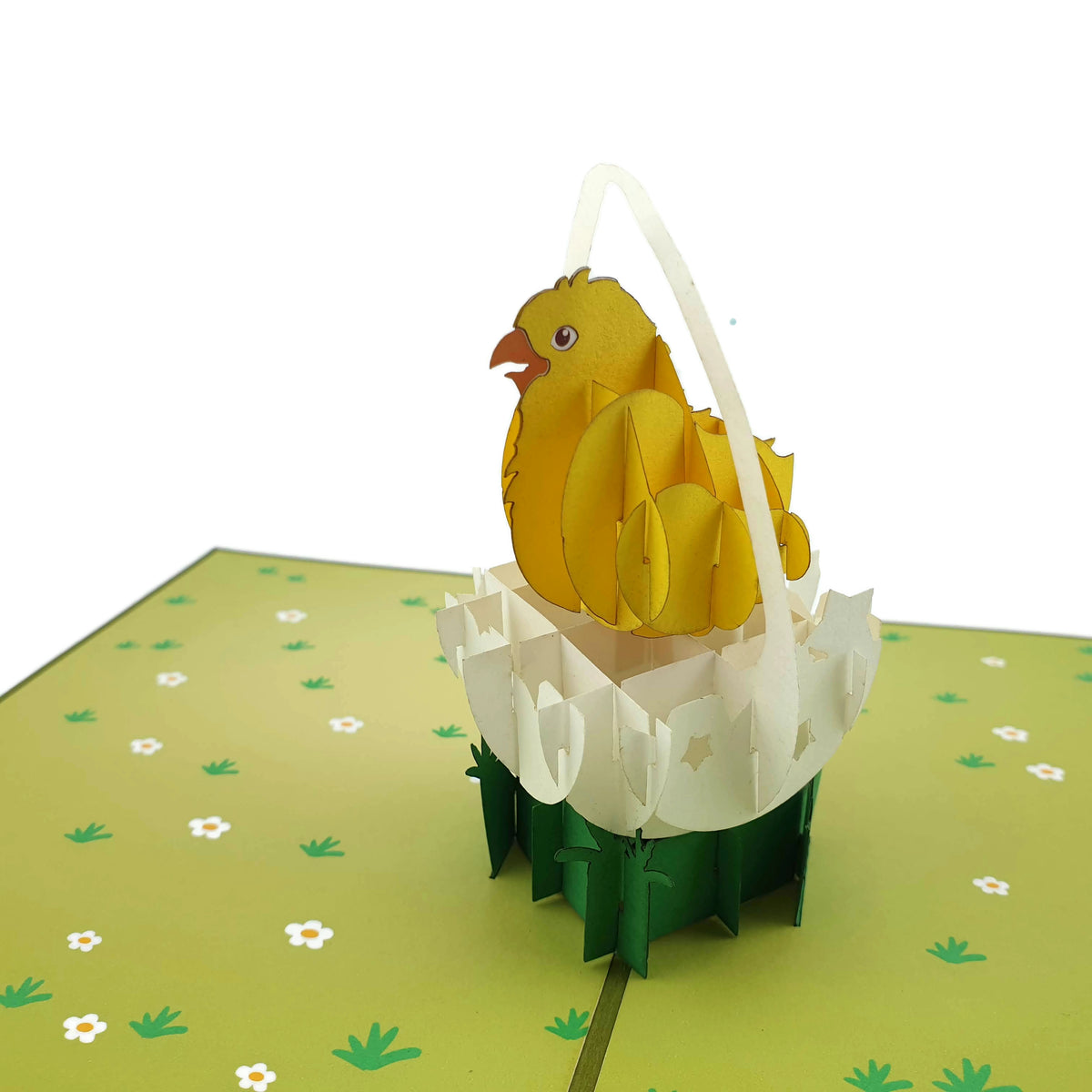 Easter Chick Egg Basket Pop Up Card