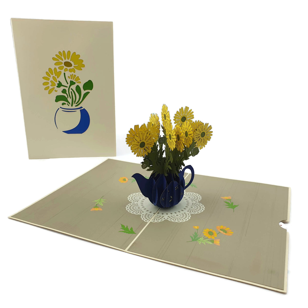 Daisies in a Teapot Pop Up Card