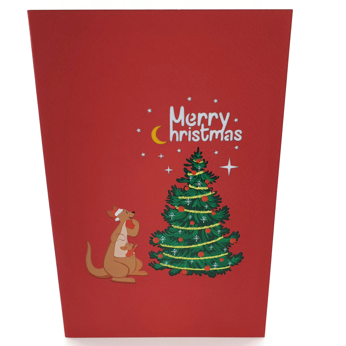 Kangaroo Christmas Tree Pop Up Card