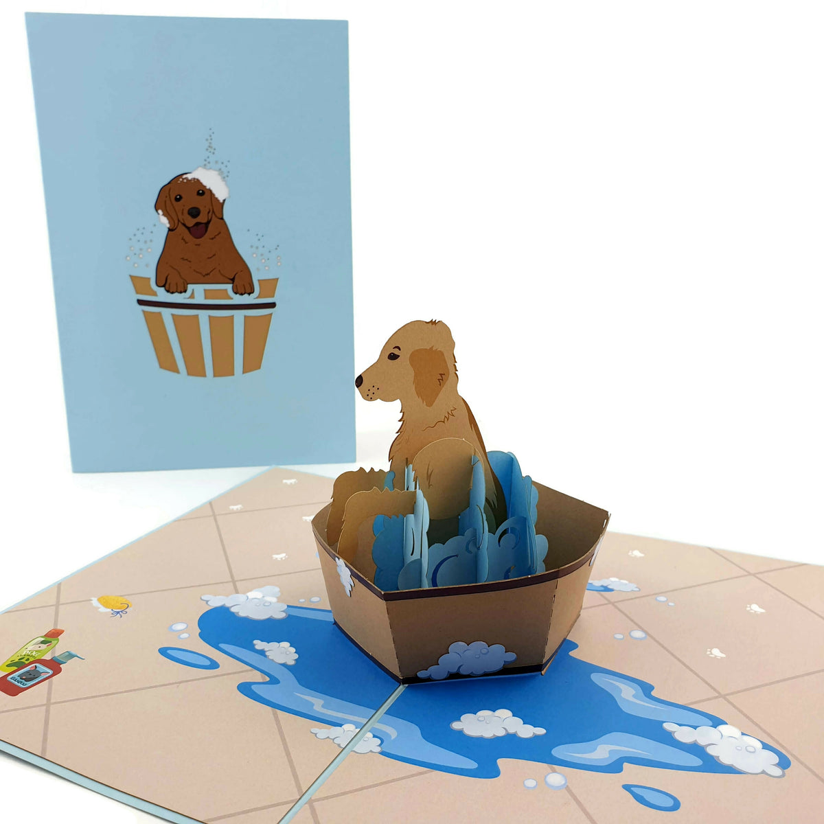 Dog Bath Pop Up Card