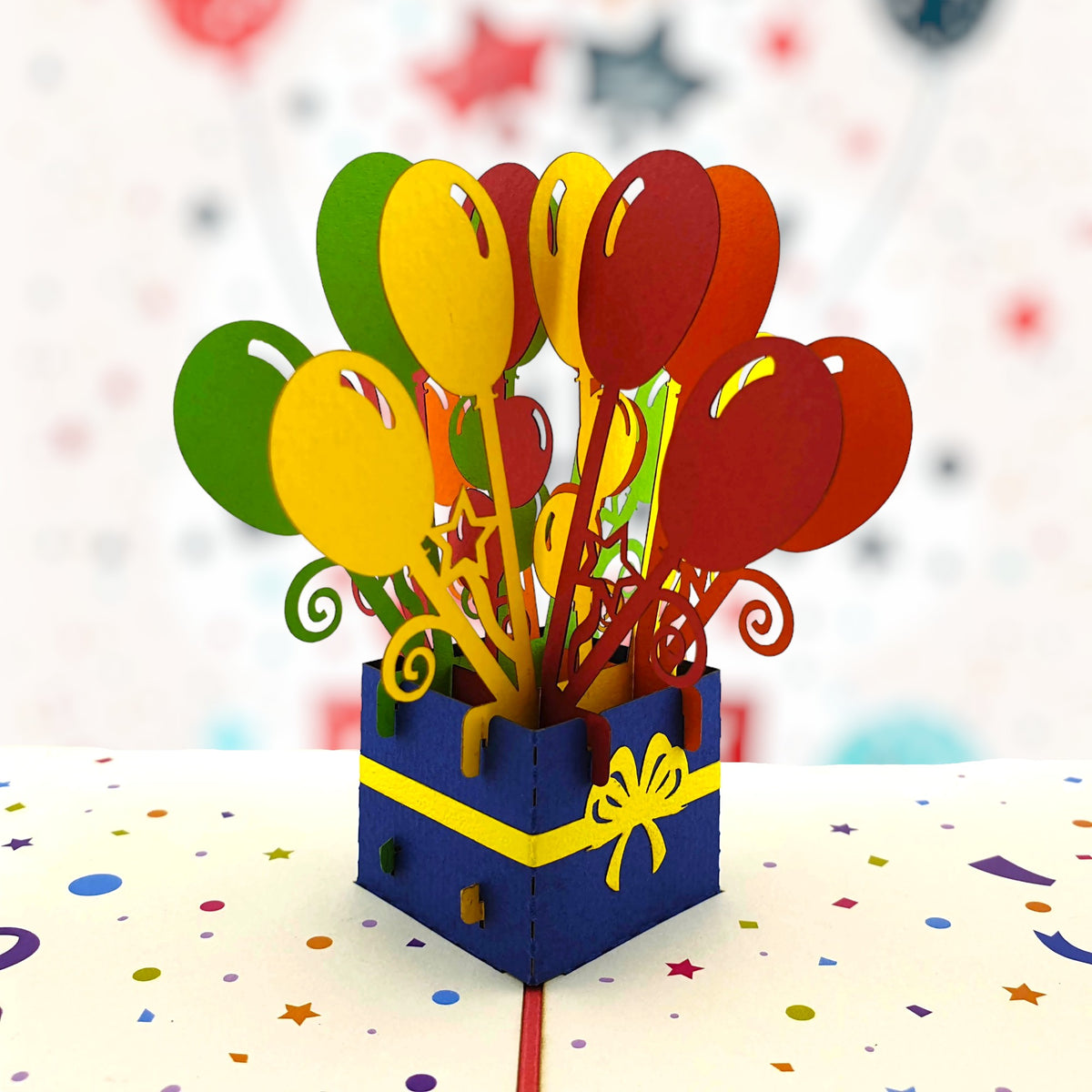 Happy Birthday Balloons Pop Up Card