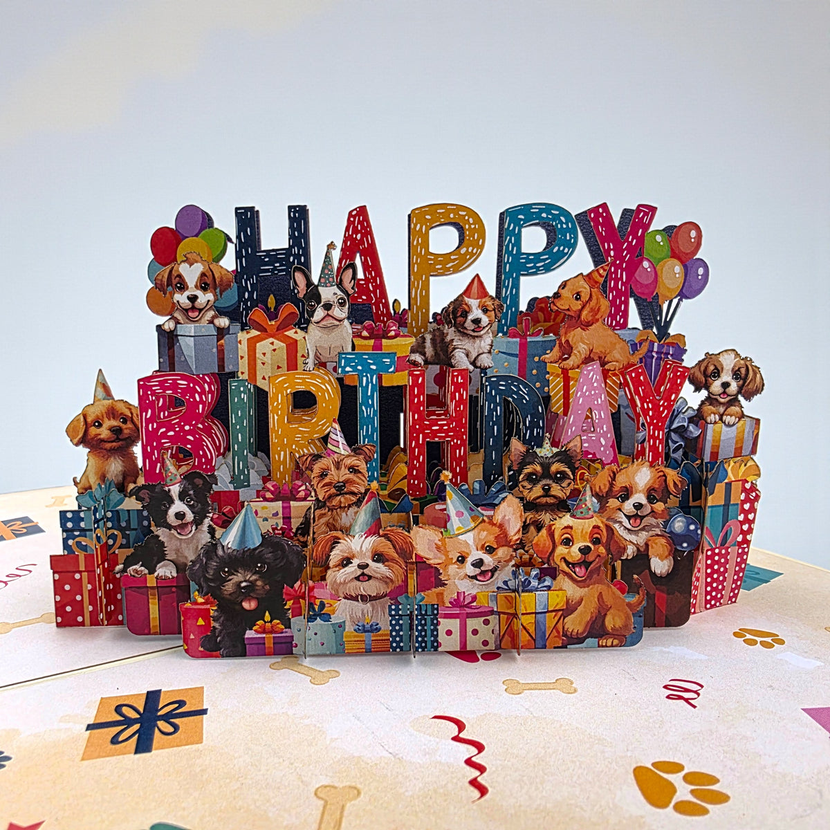 Birthday Puppies Pop Up Card