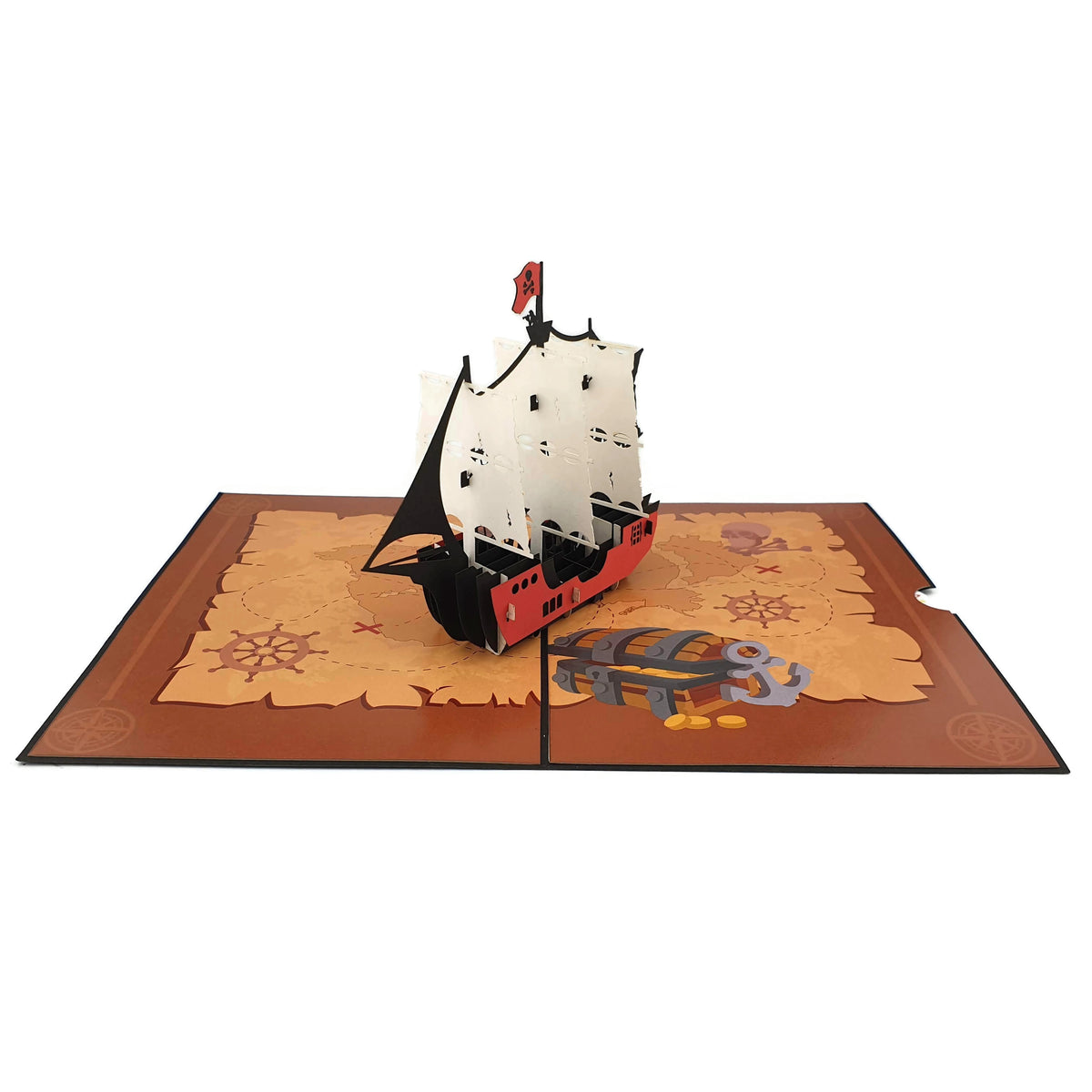 Jolly Roger Pirate Ship Pop-Up Card