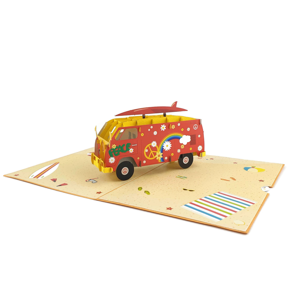 Surfer Kombi Van Pop Up Card