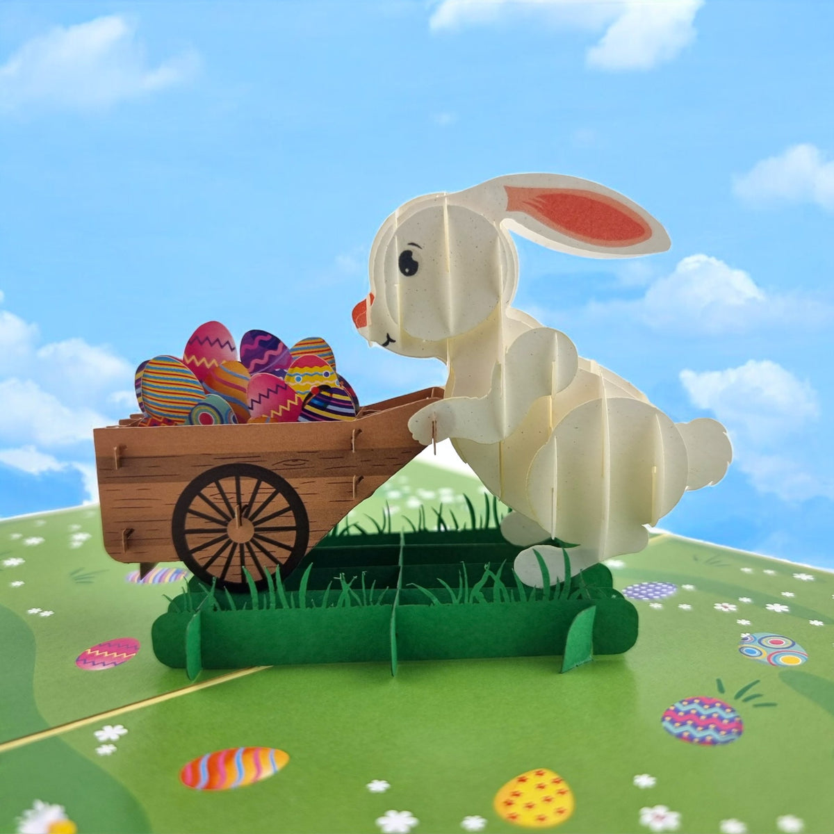 Easter Bunny Egg Hunt Pop Up Card