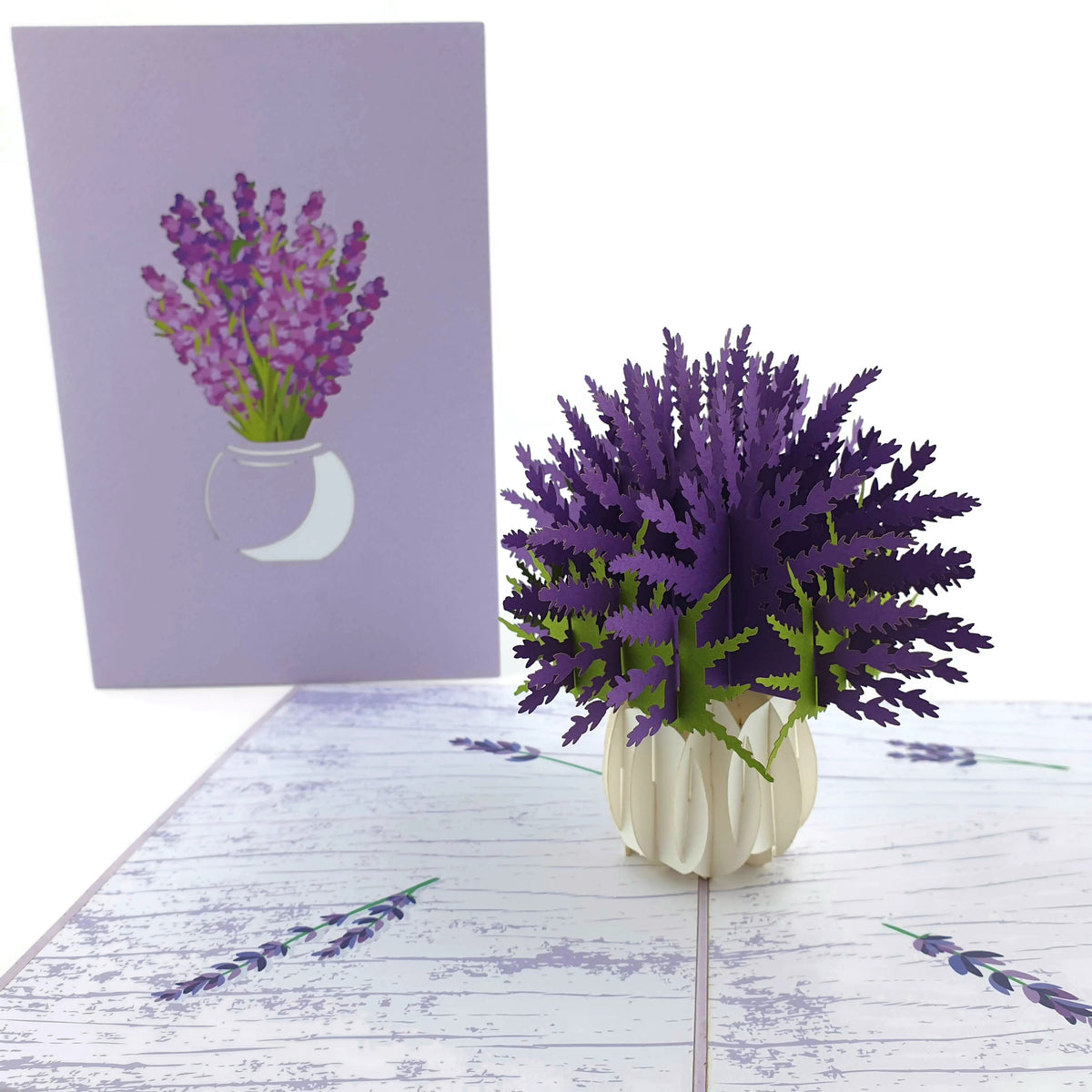 Lavender Vase Pop Up Card