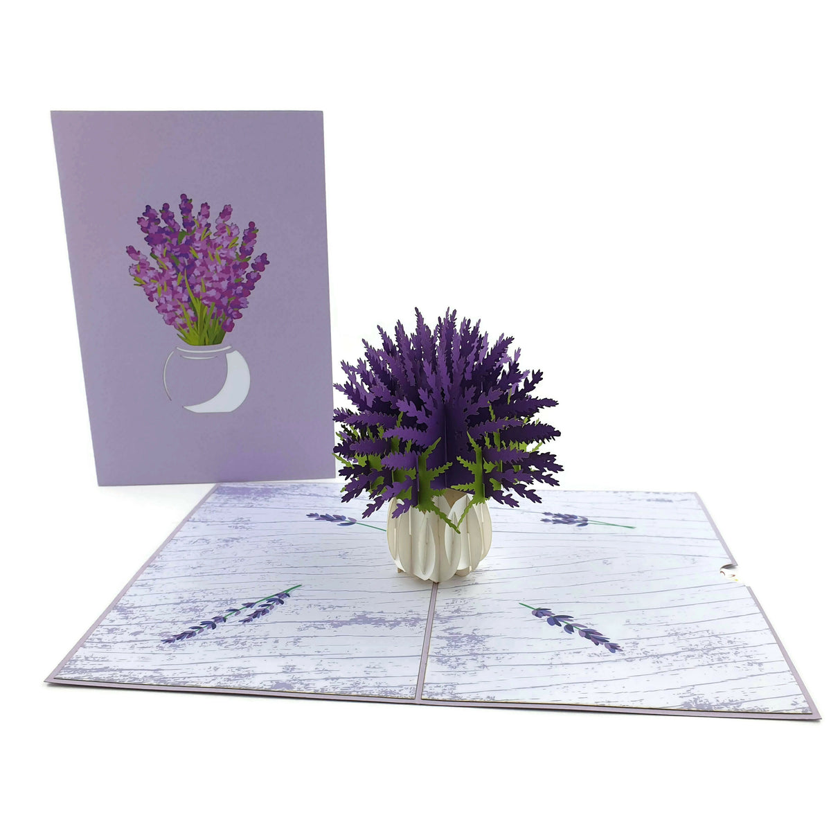 Lavender Vase Pop Up Card