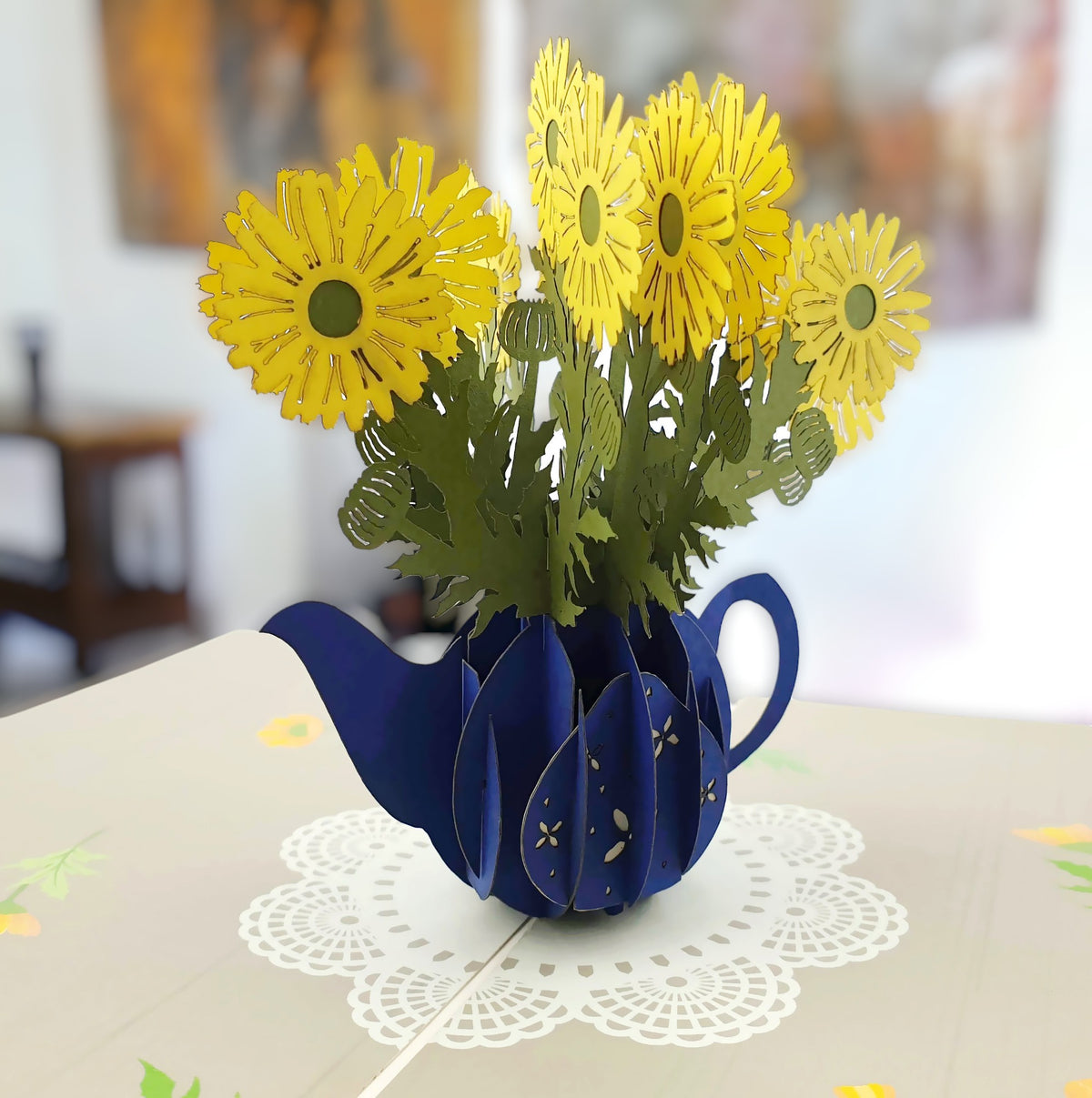 Daisies in a Teapot Pop Up Card