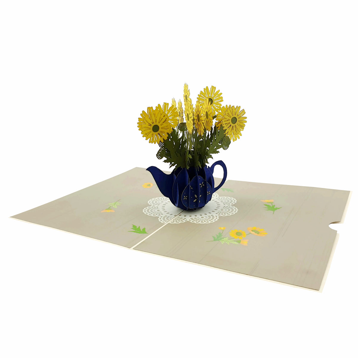 Daisies in a Teapot Pop Up Card