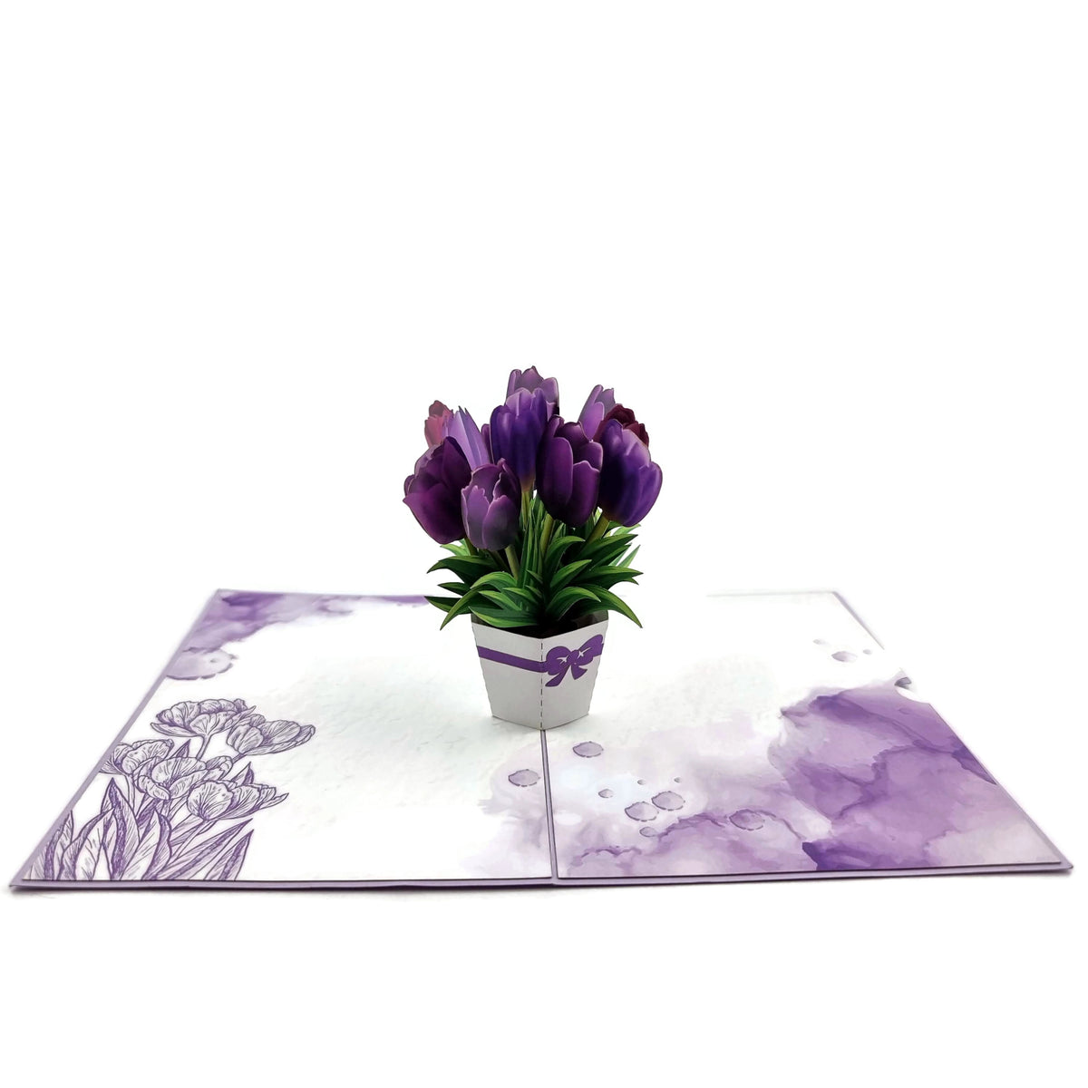 Purple Tulips Pop Up Card