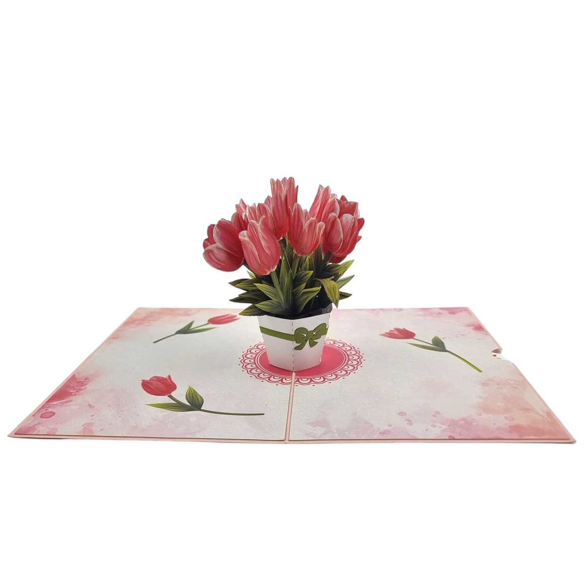 Pink Tulips Pop Up Card