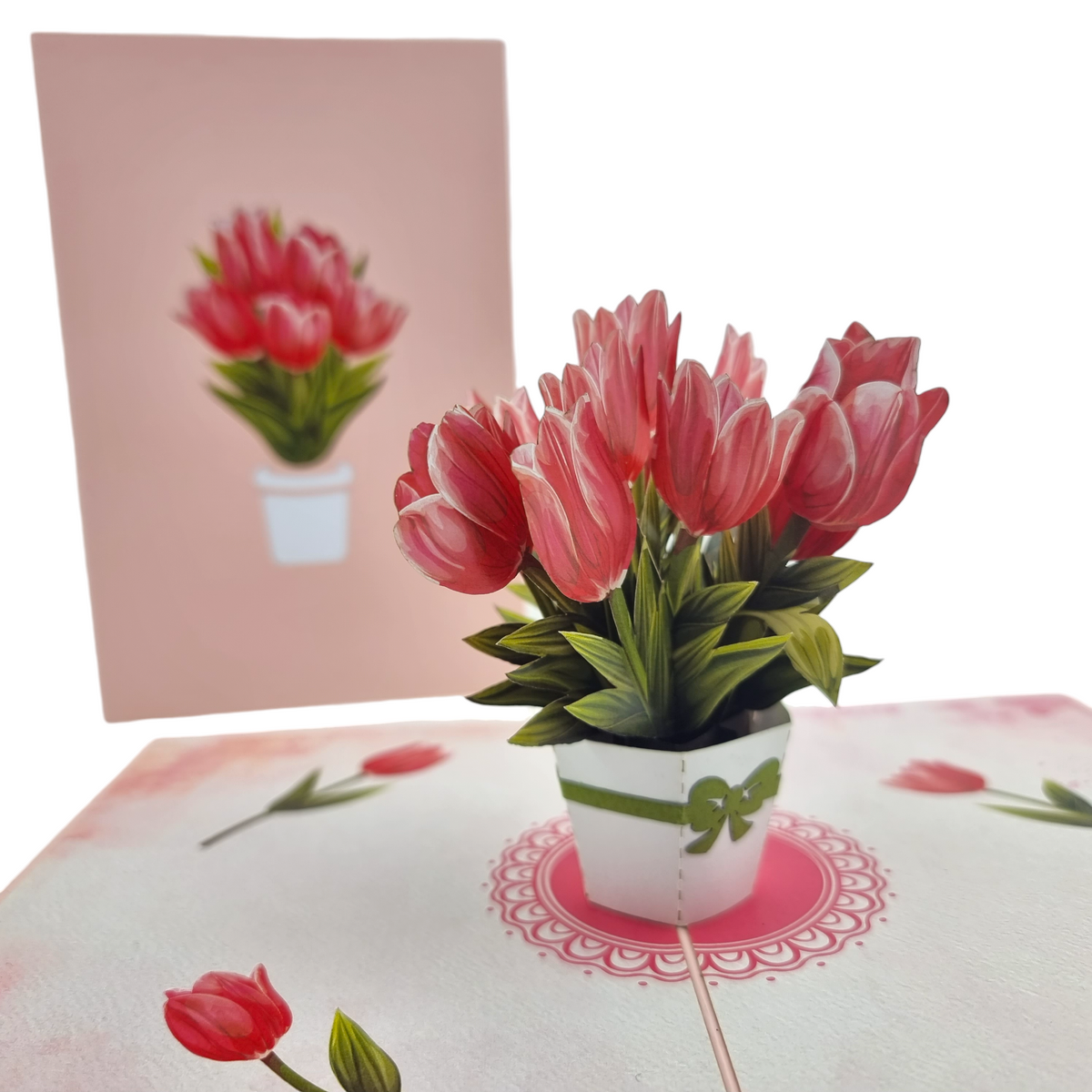 Pink Tulips Pop Up Card