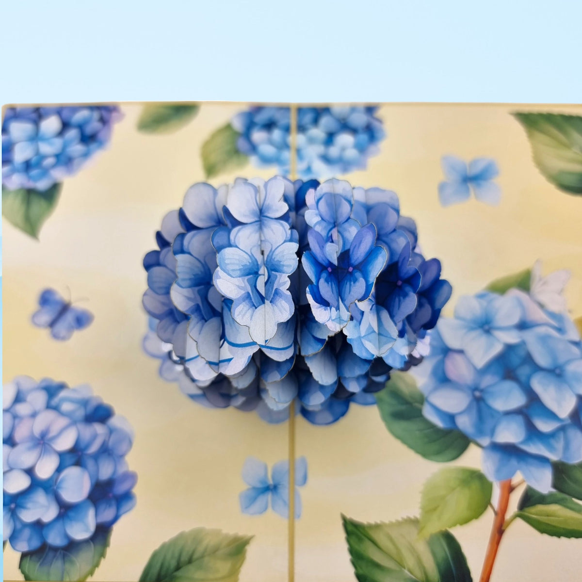 Blue Hydrangea Pop Up Card