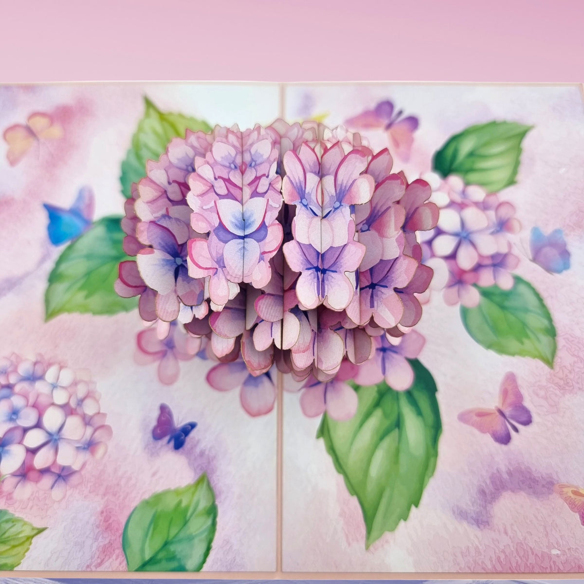 Pink Hydrangea Pop Up Card