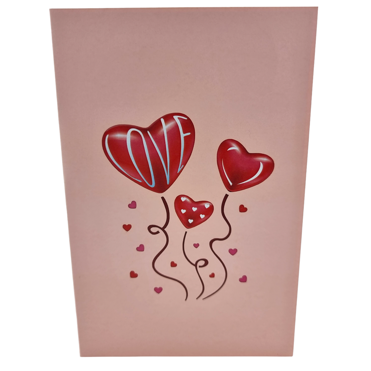 Love Heart Balloons Pop-Up Card