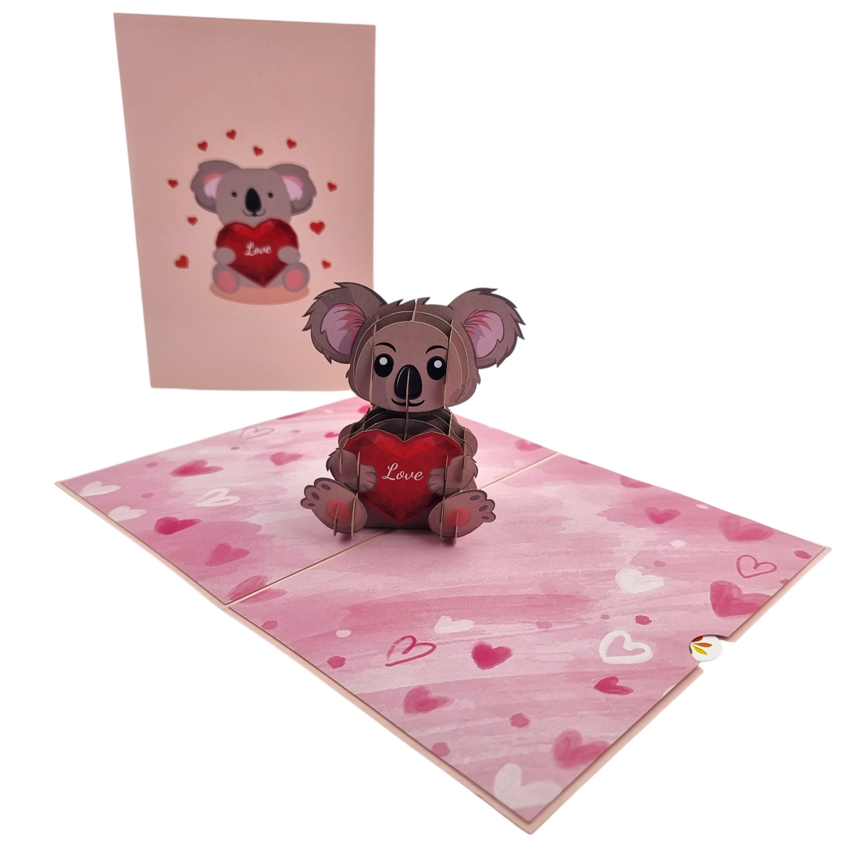 Koala Love Heart Pop Up Card