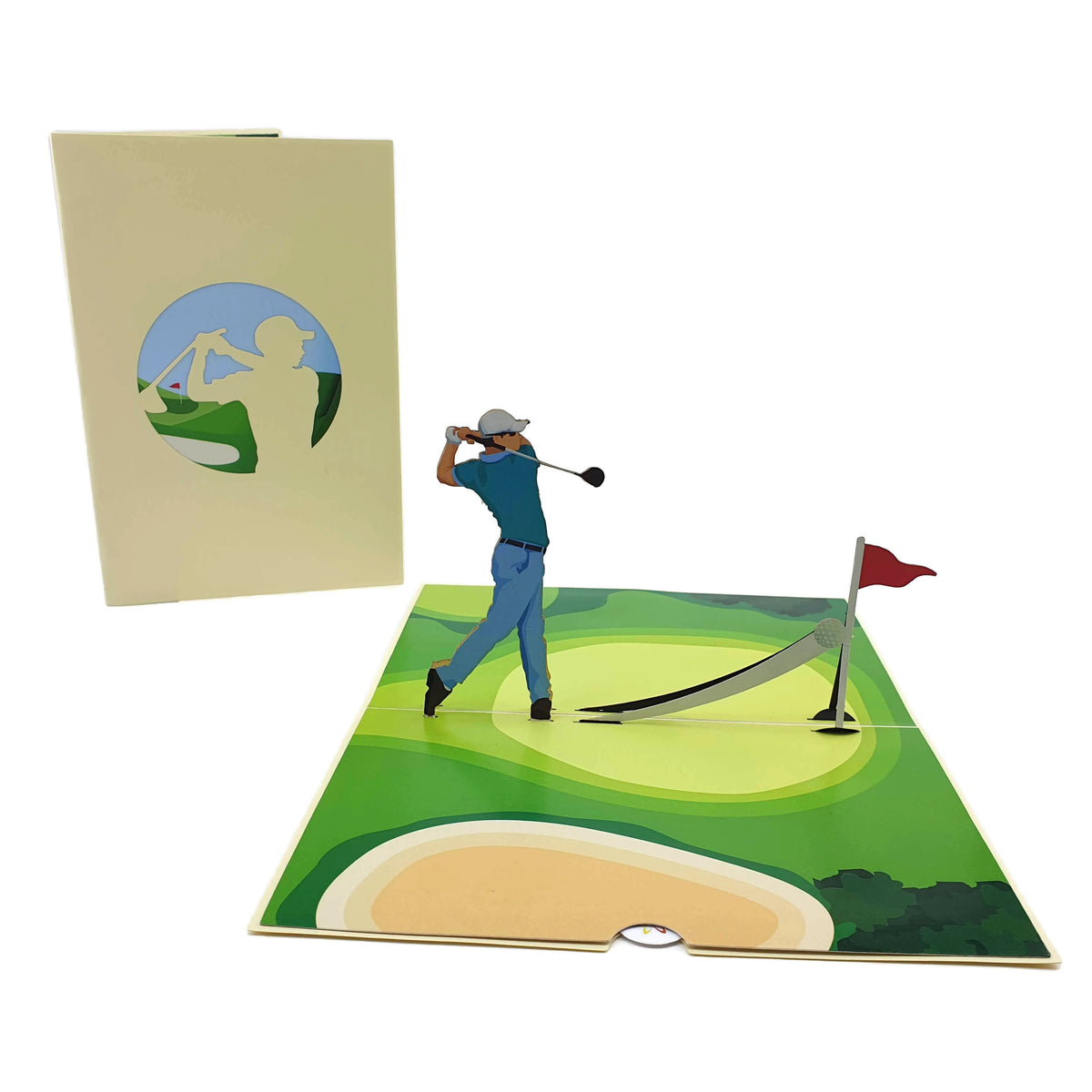 Golfer Man Pop-Up Card