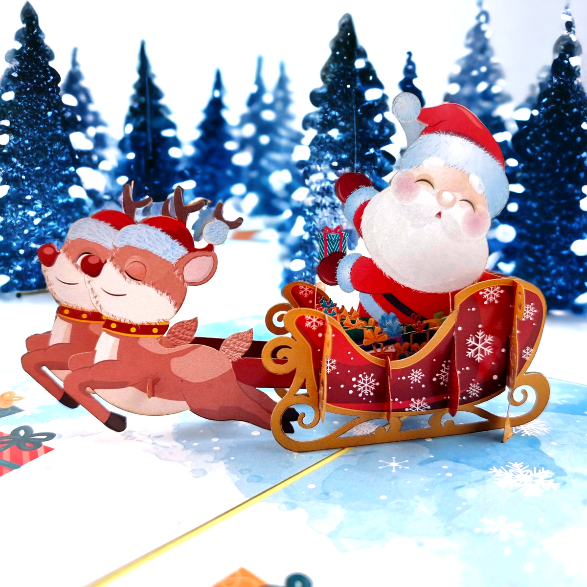Santa Sleigh Pop Up Card