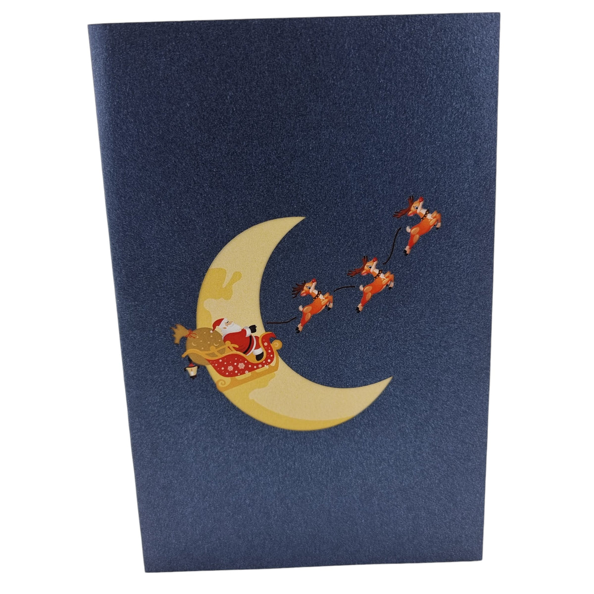 Santa & His Flying Reindeer Pop Up Card