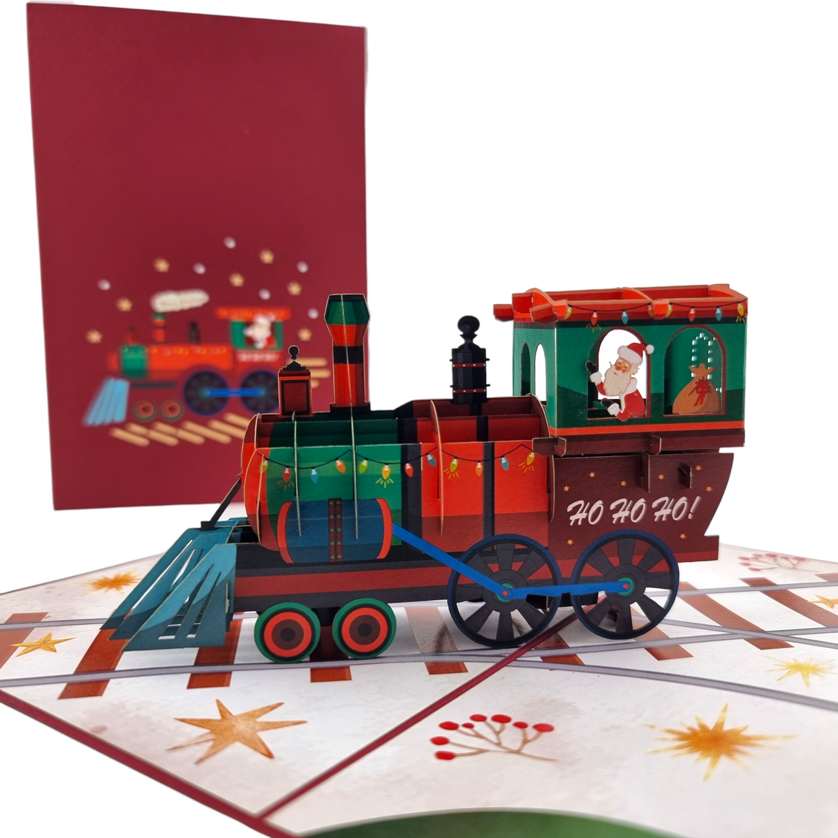 Santa Train Pop Up Card