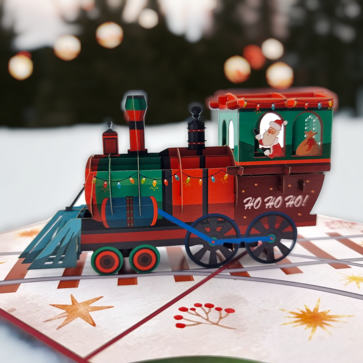 Santa Train Pop Up Card