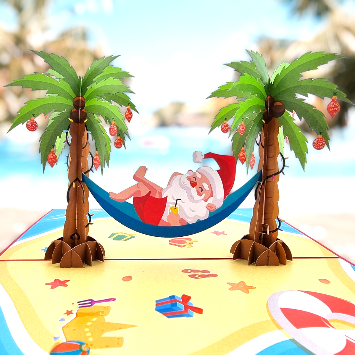Santa Hammock Pop Up Card