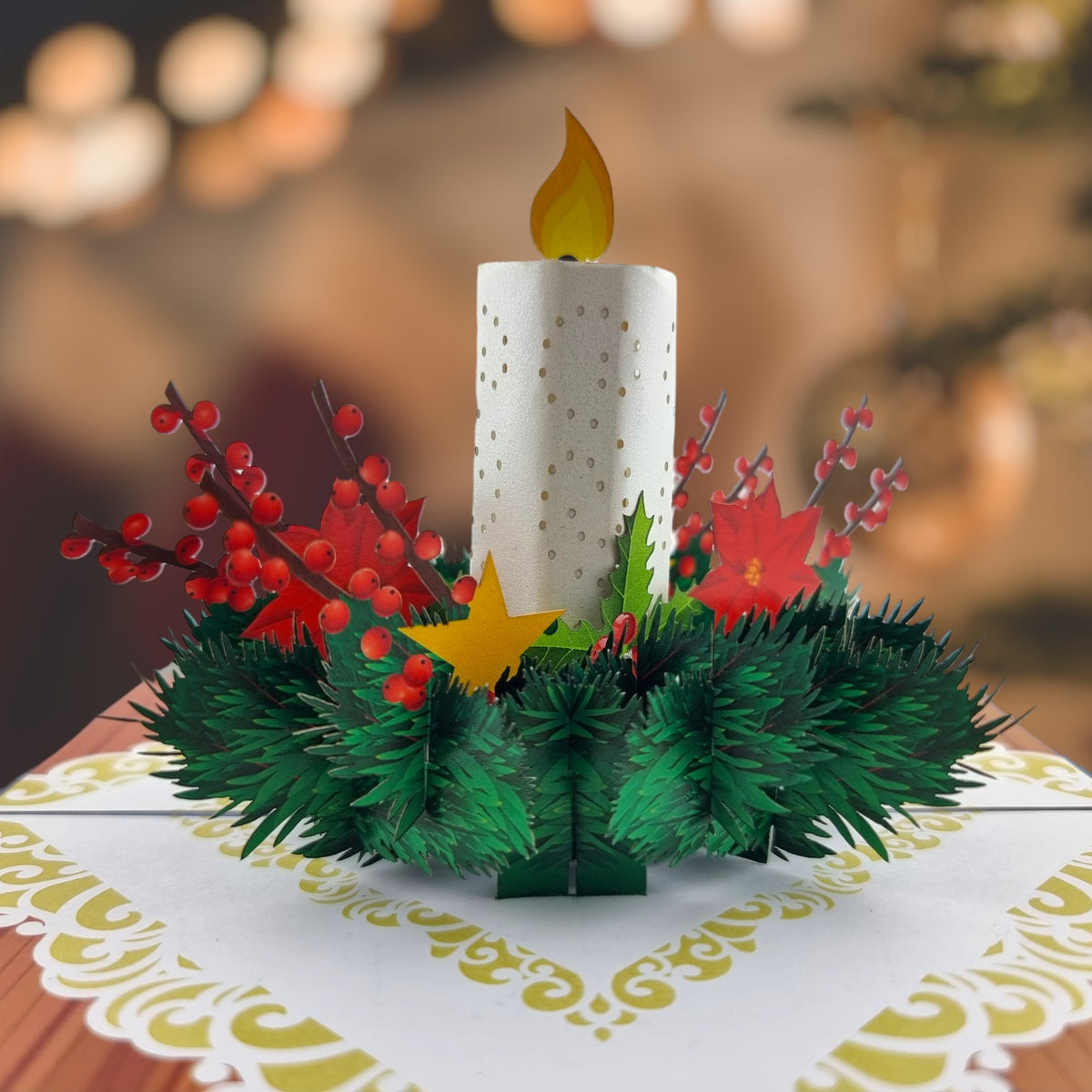 Christmas Candle Pop Up Card