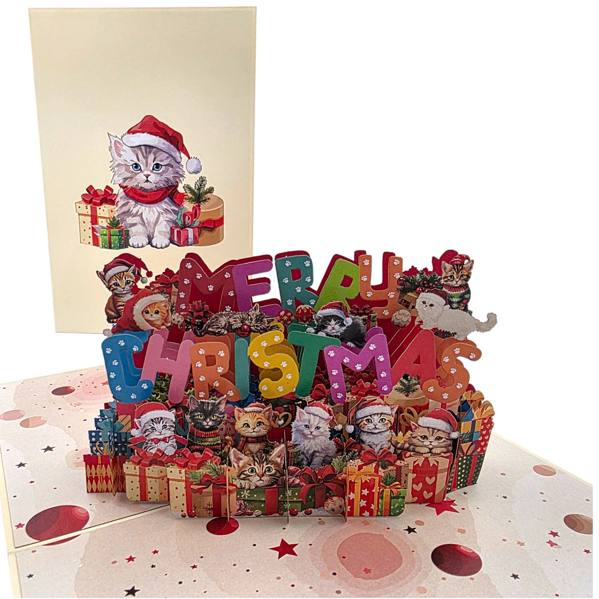 Christmas Kittens Pop Up Card