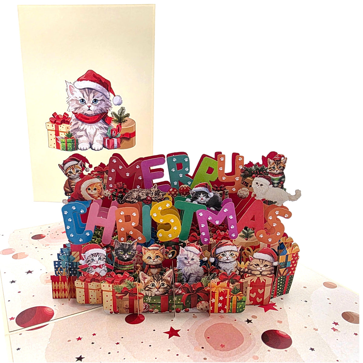 Christmas Kittens Pop Up Card