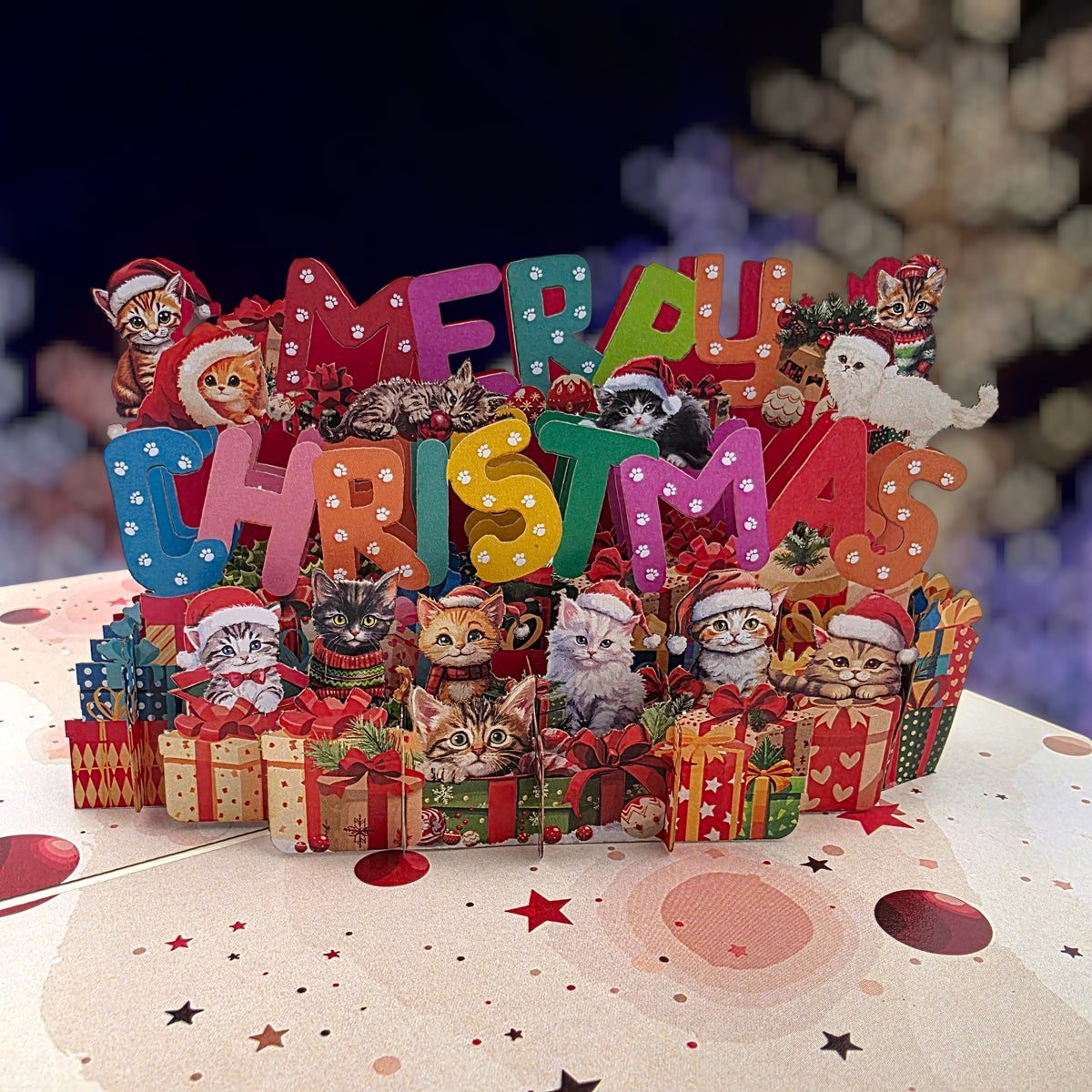 Christmas Kittens Pop Up Card