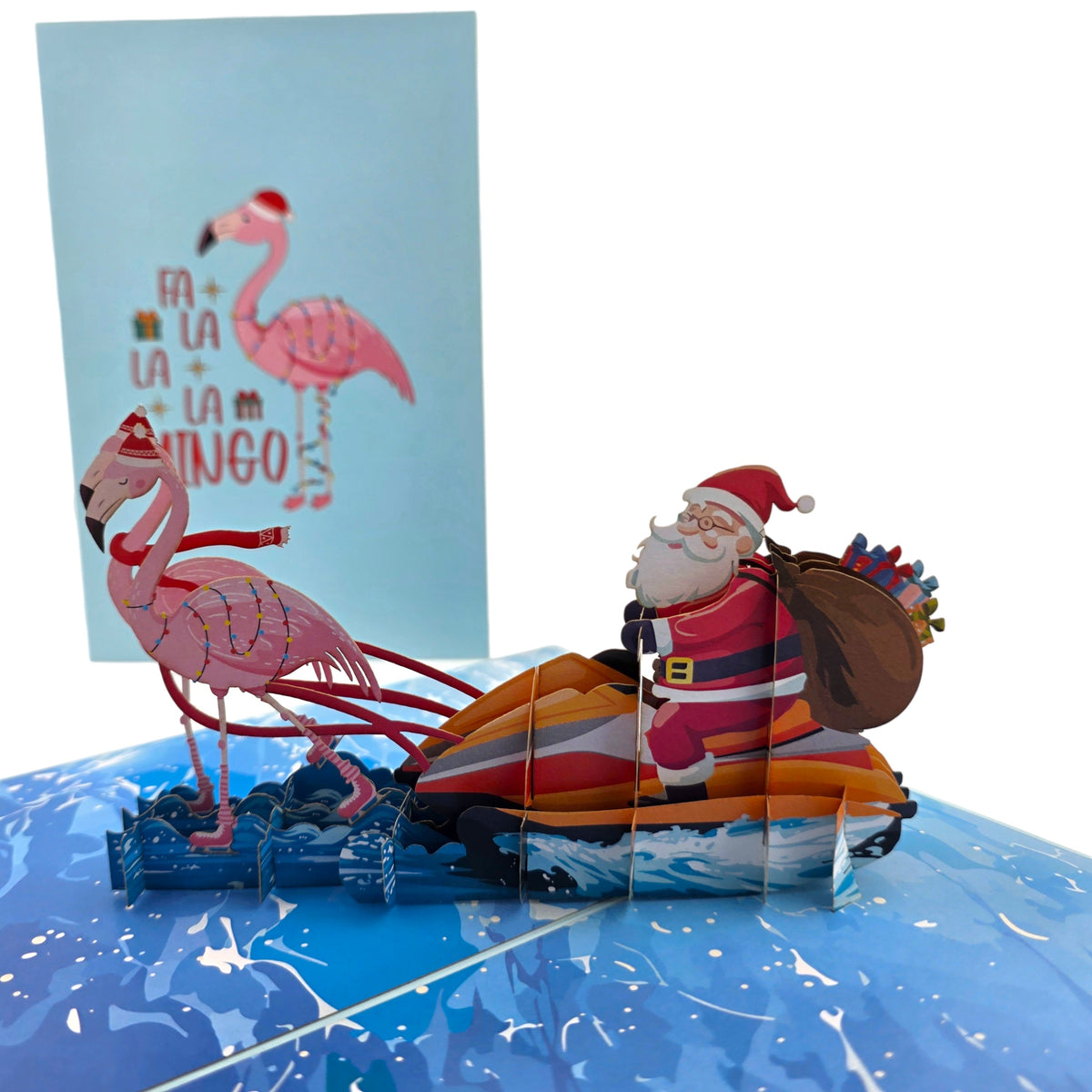 Christmas Flamingos Pop Up Card