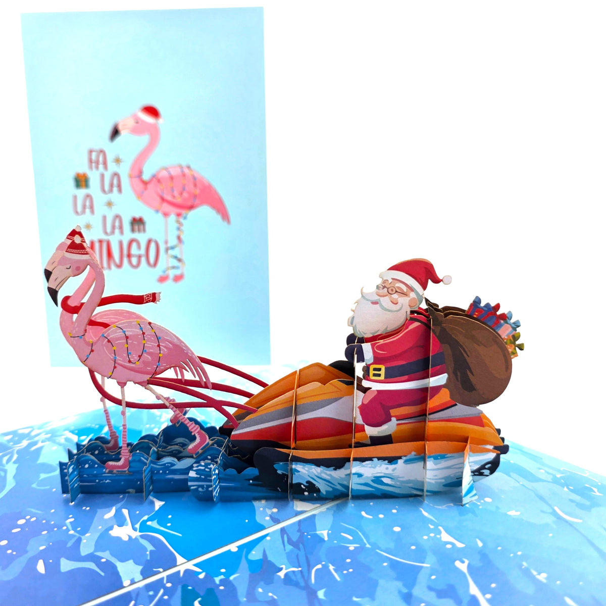 Christmas Flamingos Pop Up Card