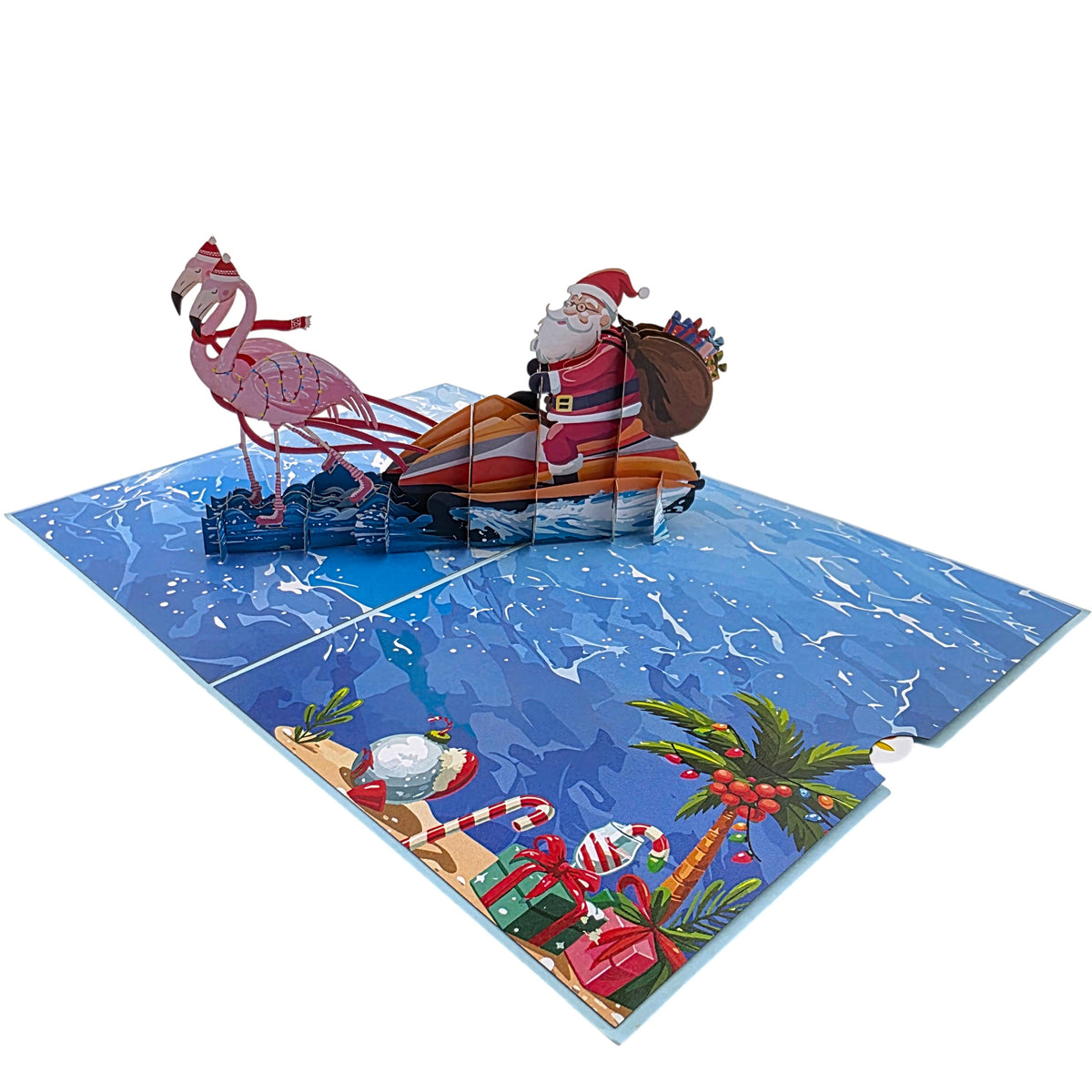 Christmas Flamingos Pop Up Card