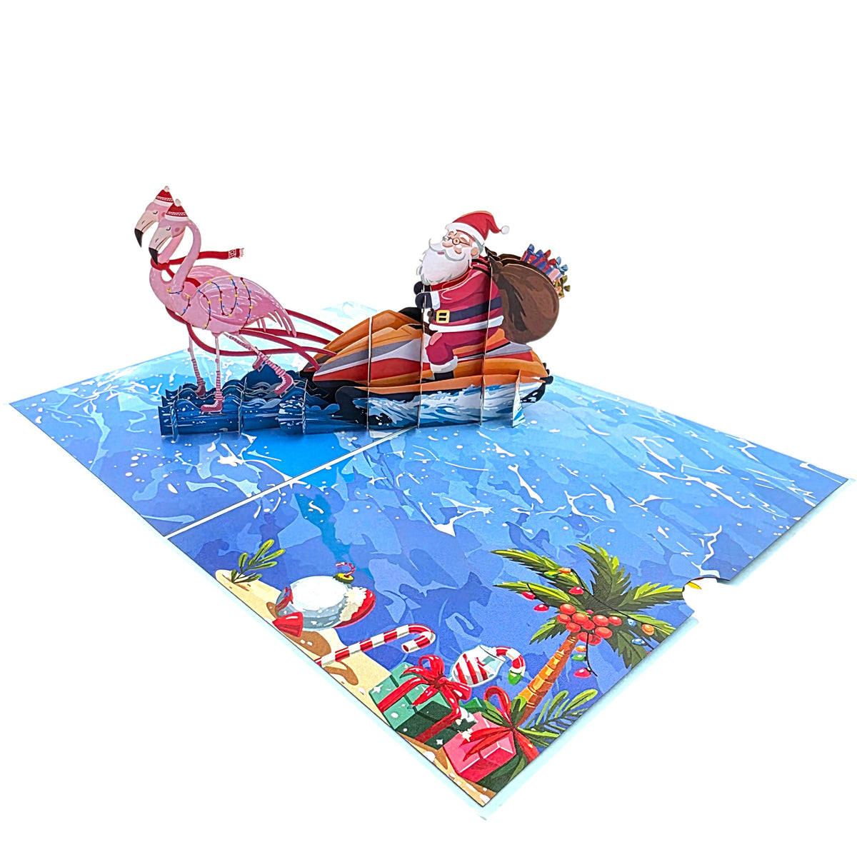 Christmas Flamingos Pop Up Card
