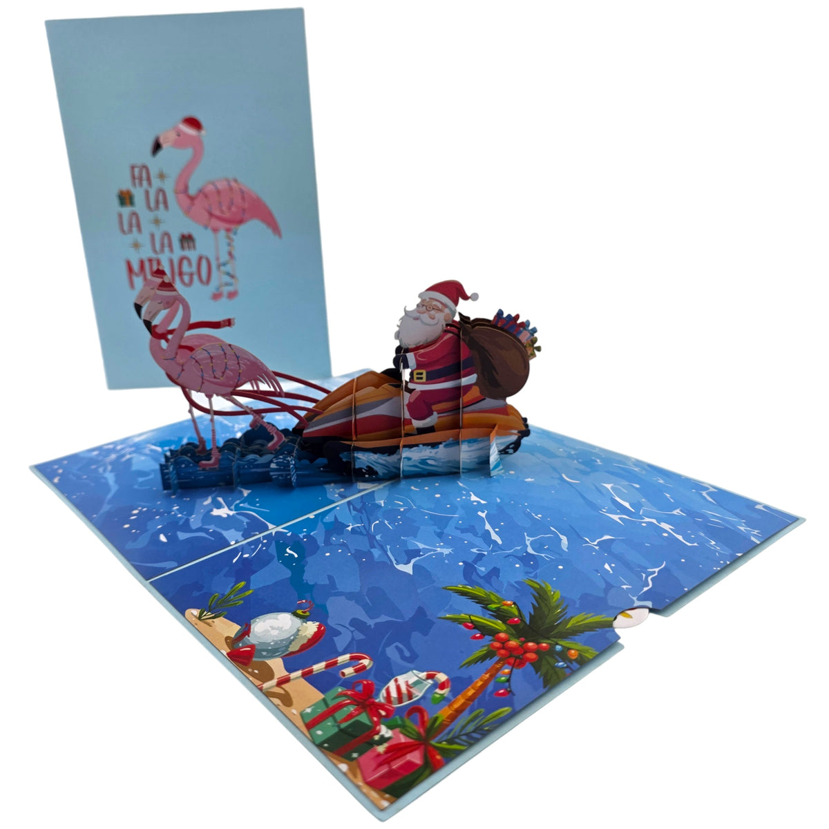 Christmas Flamingos Pop Up Card
