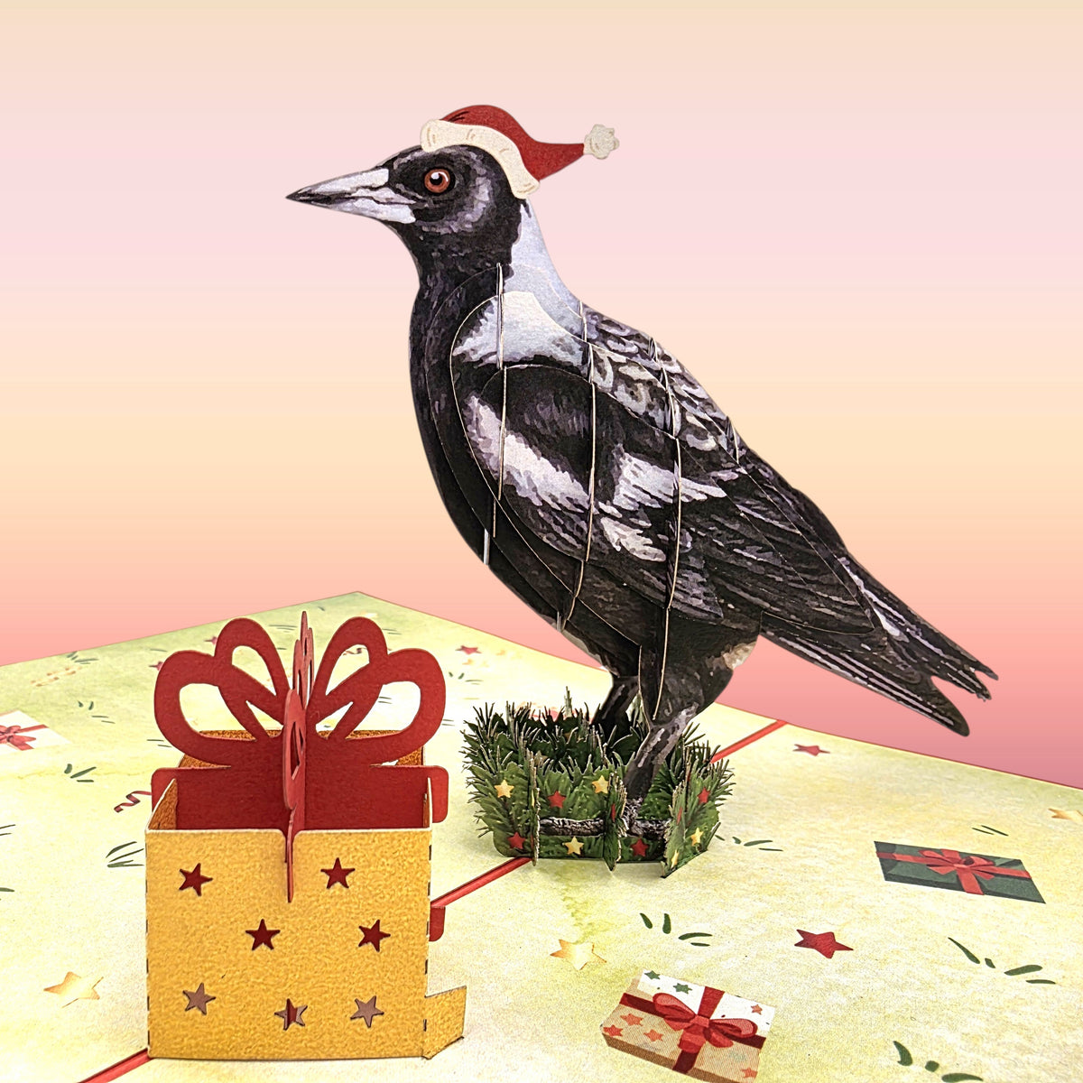 Christmas Magpie Pop Up Card