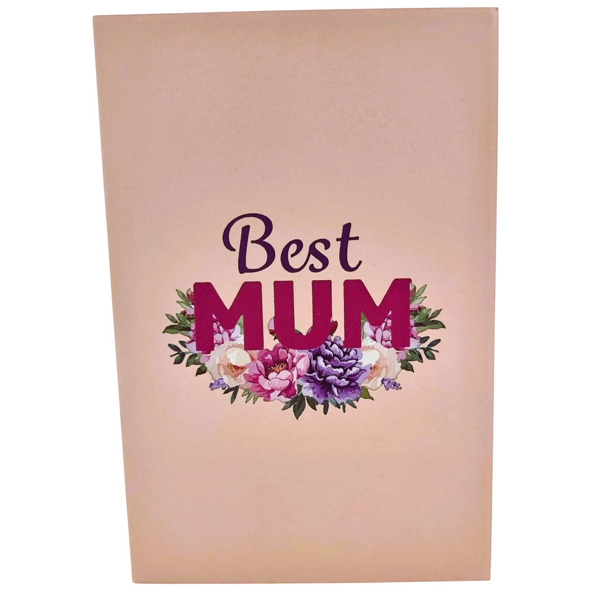 Color Pop Cards Best Mum floral pop up card with pink and purple flowers.