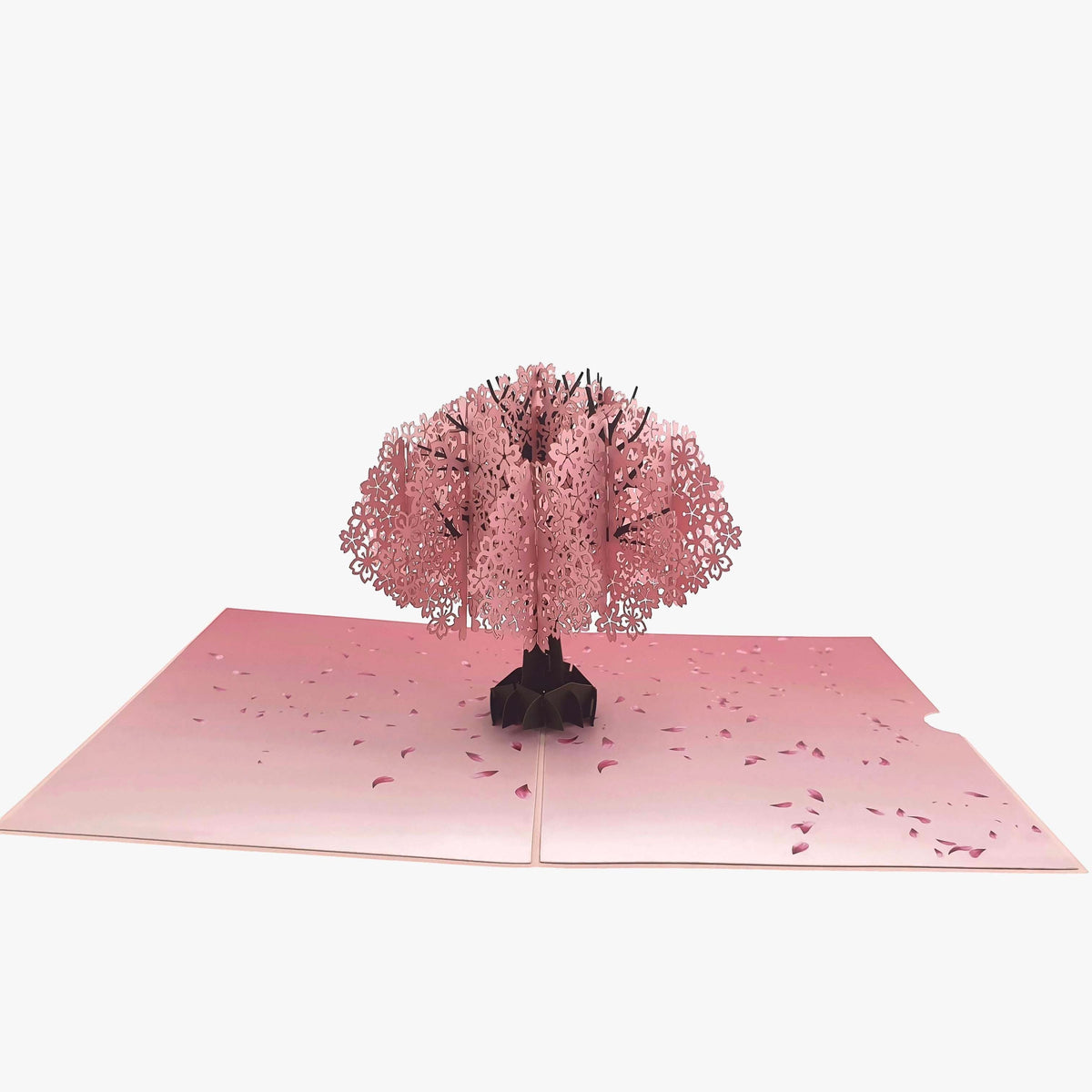 Color Pop Cards Cherry Blossom Pop Up Card with pink tree and falling petals.