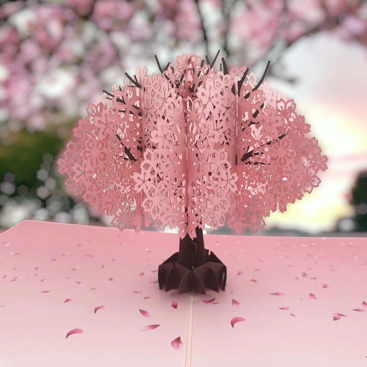 Color Pop Cards Cherry Blossom Pop Up Card, a pink tree in full bloom with delicate paper petals.