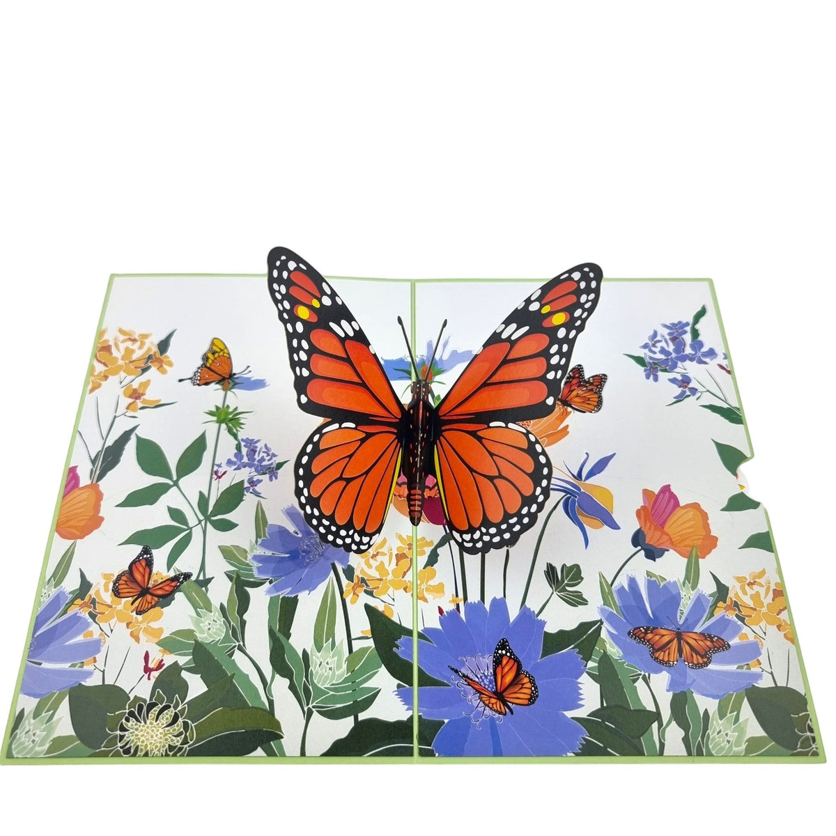 Color Pop Cards Orange Butterfly Pop Up Card with intricate floral design and multiple butterflies.