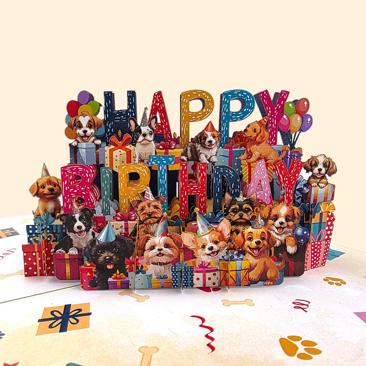 Birthday Puppies Pop Up Card